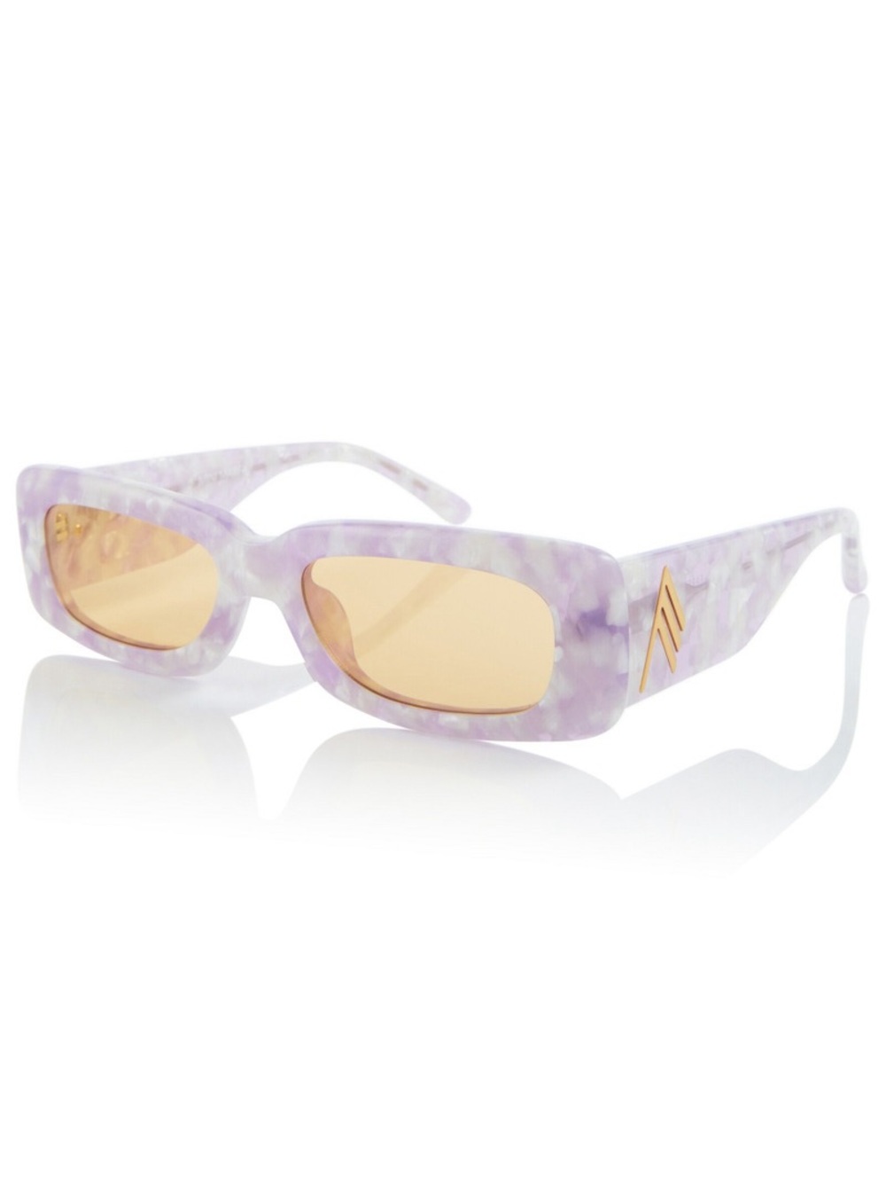 The Attico x Linda Farrow Marfa Mini Lilac Rectangular Sunglasses Japan Like New